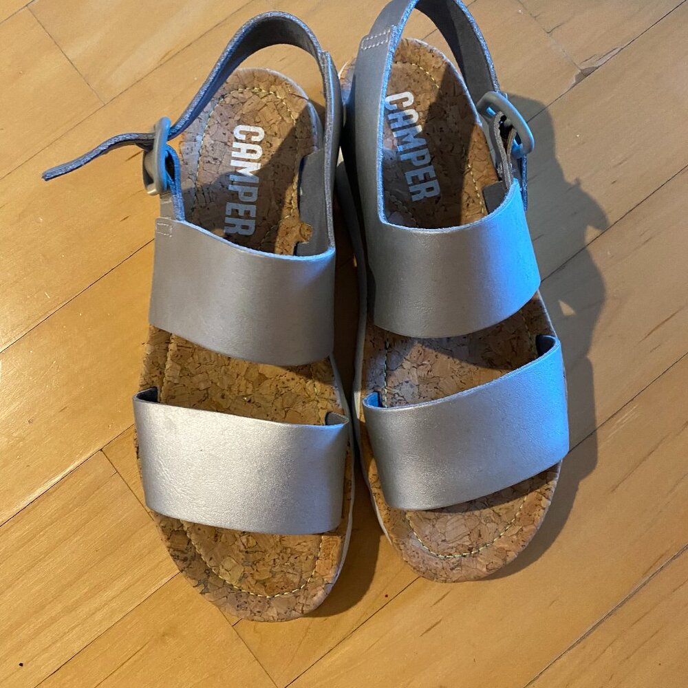 Camper silver sandals